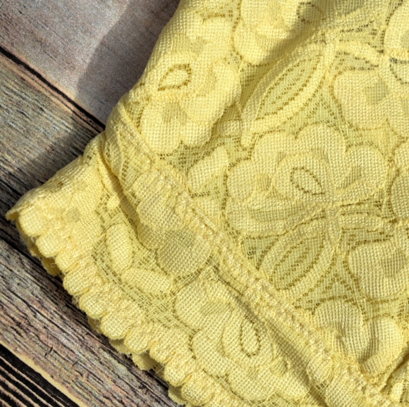 Free People Galloon Floral Lace Racerback Bralette Yellow Combo - Picture 5 of 8